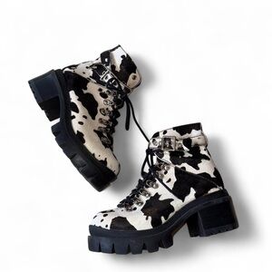 Jeffrey Campbell X Free People cow print boots